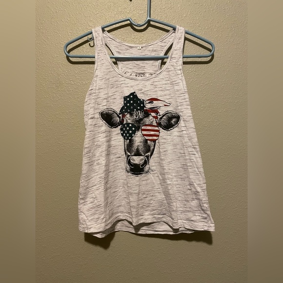 Tops 4th Of July Themed Cow Tank Top Poshmark